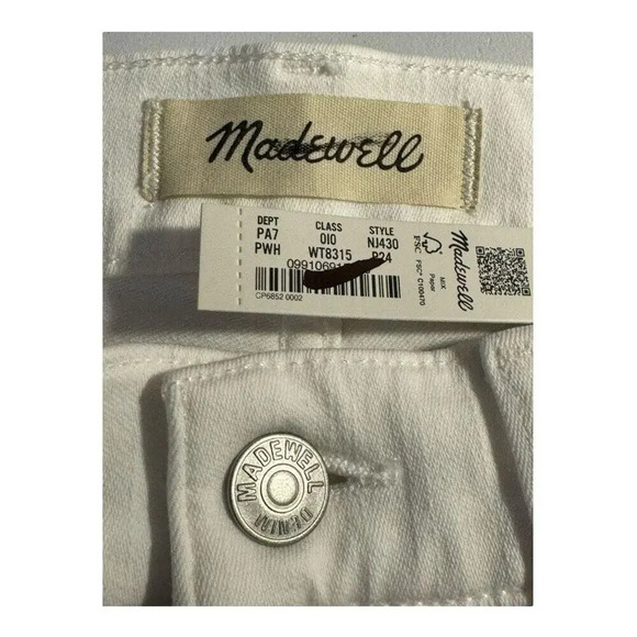 NEW Madewell Size 0 Petite (24 Petite) Petite Kick Out Crop Jeans in‎ White NWT - Picture 4 of 9